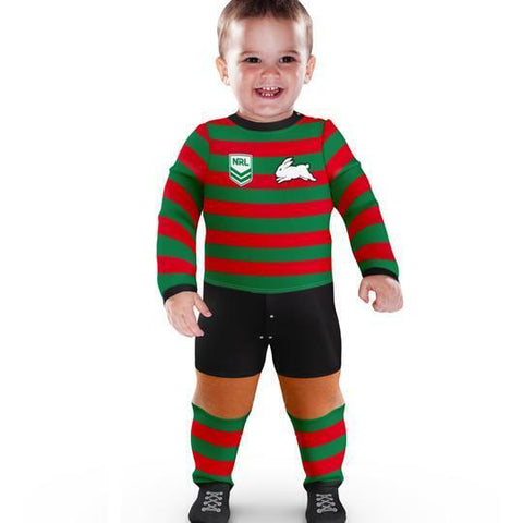 NRL Footy Suit Body Suit - South Sydney Rabbitohs -  Baby Toddler Infant