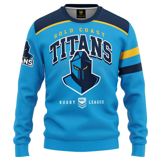 NRL Kids 40/20 Pullover - Gold Coast Titans - Infant Baby - Light Jumper