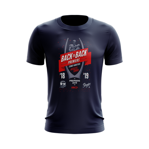NRL 2019 PREMIERS TEE SHIRT - SYDNEY ROOSTERS - YOUTH & ADULT - GRAND FINAL ISC
