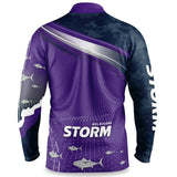 NRL Long Sleeve Fishfinder Fishing Polo Tee Shirt - Melbourne Storm - YOUTH
