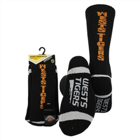 NRL Mens Crew Socks - West Tigers - One Set - Sock -
