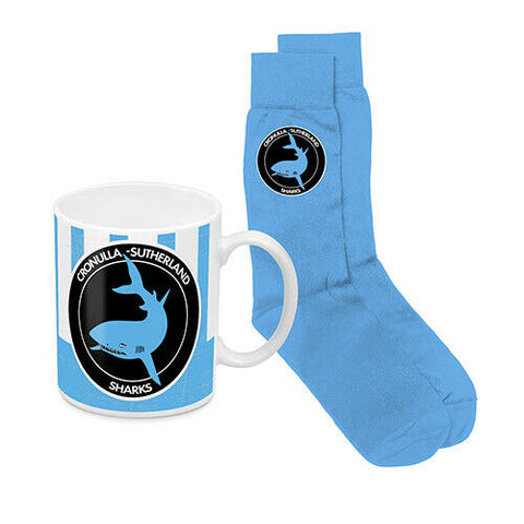 NRL Heritage Coffee Drink Mug & Sock Gift Pack - Cronulla Sharks -  Gift Boxed