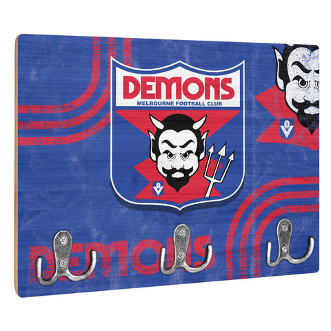 AFL Heritage Key Rack - Melbourne Demons - Gift - Retro