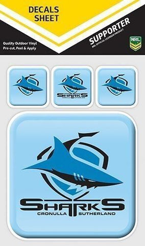 NRL App Stricker Decal Set - Cronulla Sharks - 13x13CM Large 4x4CM Small