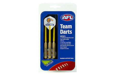 AFL West Coast Eagles - Set Of 3 With Carry Case - 24 Gram Dart - Brass
