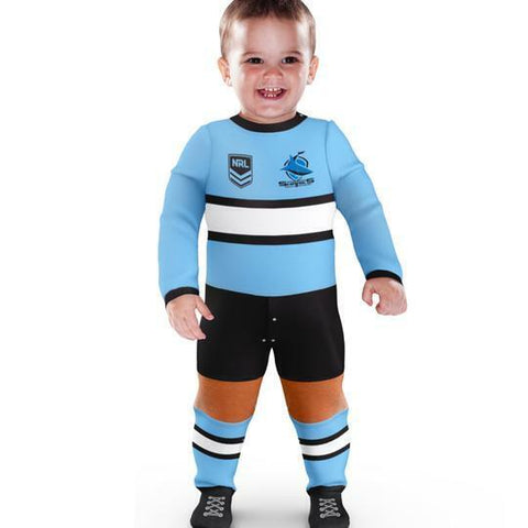NRL Footy Suit Body Suit - Cronulla Sharks -  Baby Toddler Infant