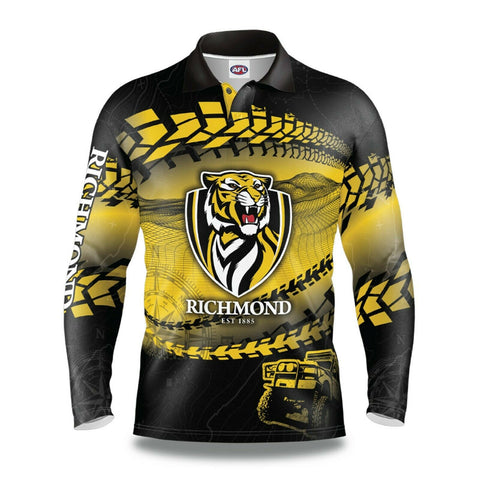 AFL 2021 Trax Off Road Camping Polo Tee Shirt - Richmond Tigers - Adult