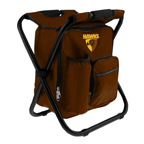 AFL Hawthorn Hawks - Insulated Cooler Bag Camping Stool - Foldable Storage