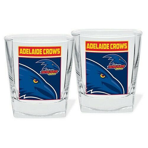 AFL Spirit Drink Glass Set Of Two - Adelaide Crows - 250ml Cup