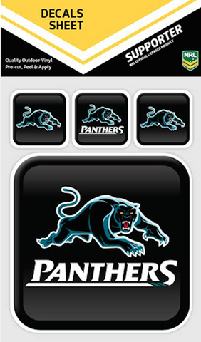 NRL App Stricker Decal Set - Penrith Panthers - 13x13CM Large 4x4CM Small