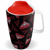 AFL Ceramic Travel Coffee Mug - Essendon Bombers - Drink Cup With Lid
