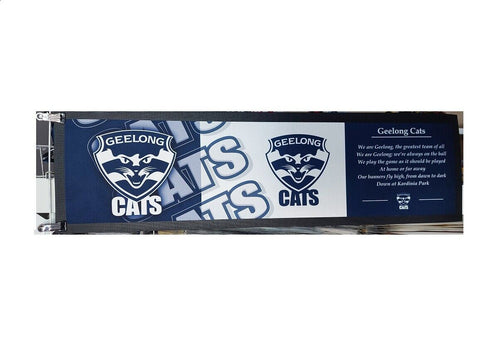 AFL Bar Runner - Geelong Cats - Bar Mat - Team Song - 25cm x 90cm