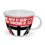 AFL Soup Mug with Lid - St Kilda Saints - Ceramic - 850mL Capacity