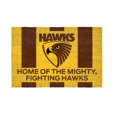 AFL Front Back Door Welcome Entry Mat - Hawthorn Hawks - 61cm x 41cm