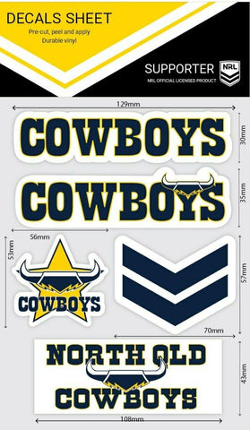 NRL Sticker Decal Sheet - North Queensland Cowboys - Stickers Wordmark