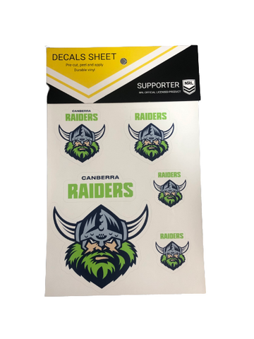 NRL Logo Decal Sheet - Canberra Raiders - Stickers - Sticker
