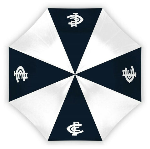 AFL Compact Umbrella - Carlton Blues - Rain - Glovebox - 60cm Length W17cm