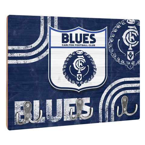 AFL Heritage Key Rack - Carlton Blues - Gift - Retro