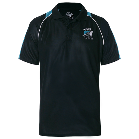 AFL Essentials Polo Tee Shirt - Port Adelaide Power - Adult