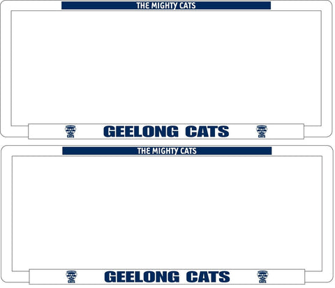 AFL Car Number Plate Frame Set Of Two - Geelong Cats - Front/Back