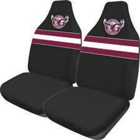 NRL Front Car Seat Covers - Manly Sea Eagles - Set Of 2 One Size Fits All -