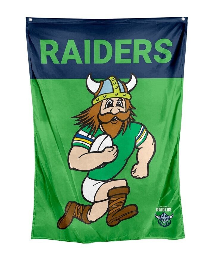NRL Mascot Wall Flag - Canberra Raiders - Cape Flag - Approx 100cm x 70cm