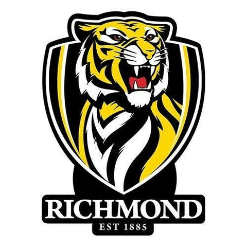 AFL Logo Sticker - Richmond Tigers - 16cm x 21cm Decal