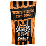 NRL Wall Flag Cape - West Tigers - 150cm x 90cm - Steel Eyelets