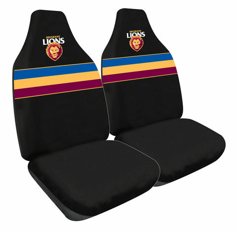 AFL Front Car Seat Covers - Brisbane Lions - Set Of 2 One Size Fits All -