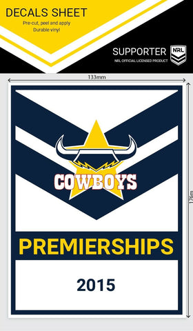NRL Premiership History Decal - North Queensland Cowboys - Premier Stickers