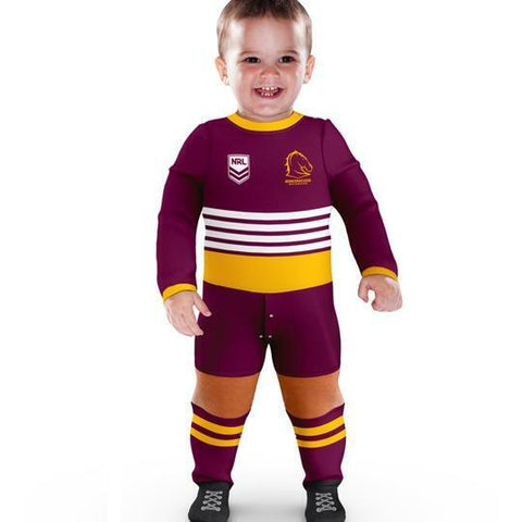 NRL Footy Suit Body Suit - Brisbane Broncos -  Baby Toddler Infant