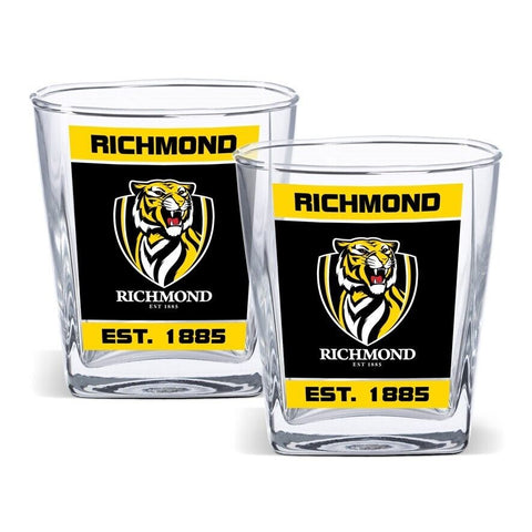AFL Spirit Glass Set - Richmond Tigers - 250ml Cup - Set Of Two