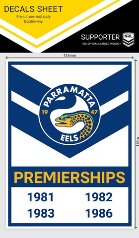 NRL Premiership History Decal - Parramatta Eels - Premier Stickers