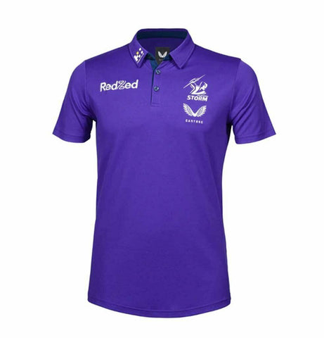 NRL 2021 Media Polo - Melbourne Storm - Purple - Mens - Rugby League