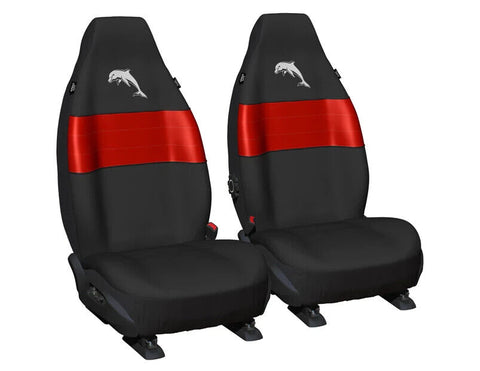 NRL Front Car Seat Covers - Dolphins - Set Of Two -  One Size Fits All