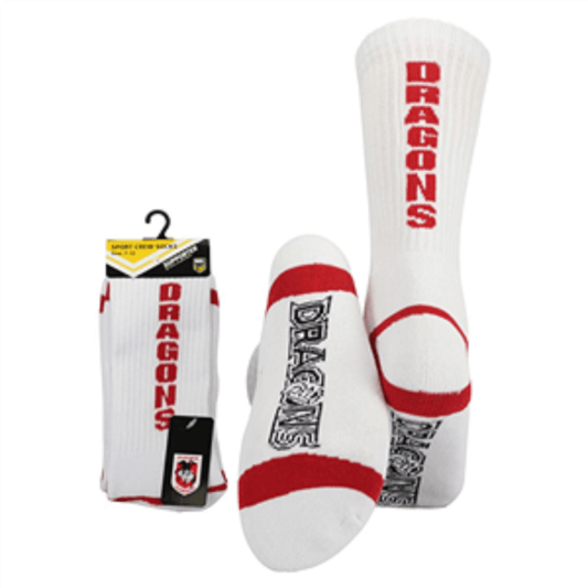 NRL Mens Crew Socks - St George Illawarra Dragons - One Set - Sock -
