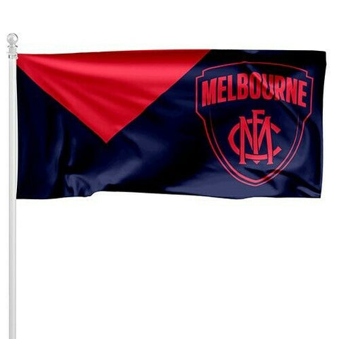 AFL Pole Flag - Melbourne Demons - 90cm x 180cm - Steel Eyelet For Hanging