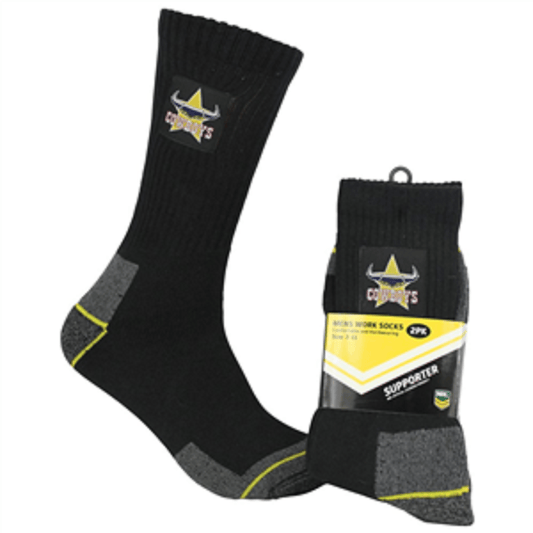 NRL Mens Work Socks Two Pack - North Queensland Cowboys -