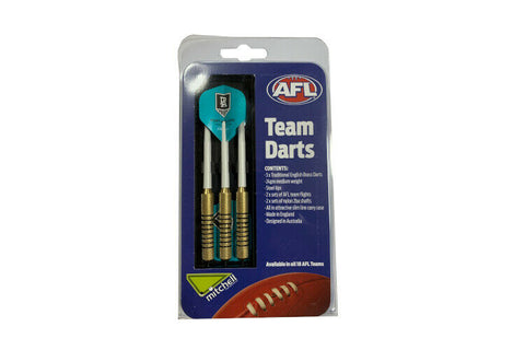 AFL Port Adelaide Power - Set Of 3 With Carry Case - 24 Gram Dart - Brass