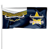 NRL Pole Flag - North Queensland Cowboys - 90cm x 180cm - Steel Eyelets