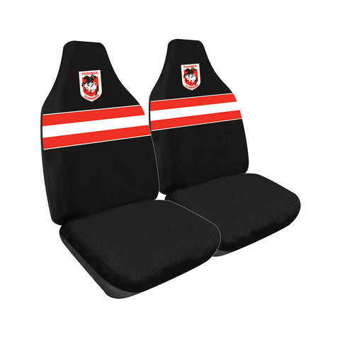 NRL Front Car Seat Covers - St George Illawarra Dragons - Set Of 2 - Fits All