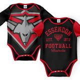 AFL 2 Piece Baby Body Suit  - Essendon Bombers - Two Pack - Short & Long Sleeve