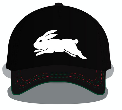NRL 2024 Media Cap - South Sydney Rabbitohs - Black - Hat - Adult - CLASSIC