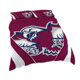 NRL Doona Quilt Cover With Pillow Case - Manly Sea Eagles - All Sizes - Bed