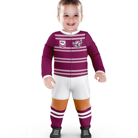 NRL Footy Suit Body Suit - Manly Sea Eagles -  Baby Toddler Infant
