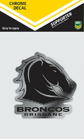 NRL Chrome Decal - Brisbane Broncos - Car Sticker 12x12cm
