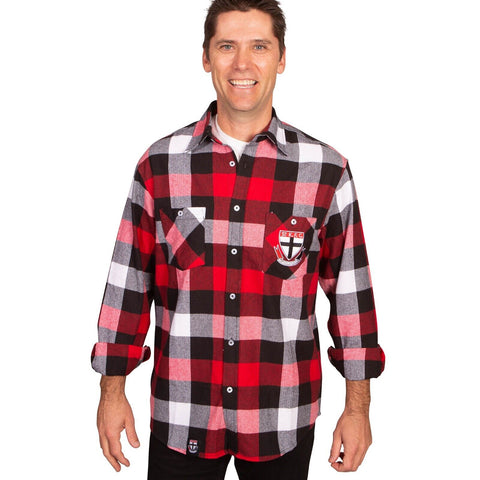 AFL Lumberjack Flannel Polo - St Kilda Saints - Flanno Shirt - Flannelette
