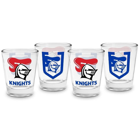 NRL Shot Glass Set of 4 - Newcastle Knights - 50ml