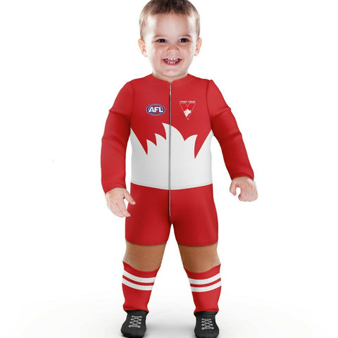AFL Footy Suit Body Suit - Sydney Swans - Baby Infant Toddler