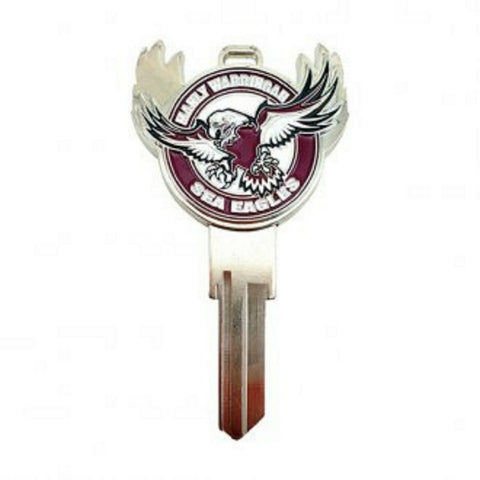 NRL 3D House Key - Manly Sea Eagles - LW4 Blank Metal Badge Keys - Rugby League